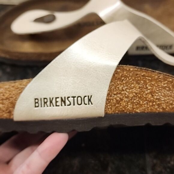 Birkenstock Gizeh Birko-Flor - Graceful Pearl White SIZE 37 /6- 6.5 NWOT - Picture 11 of 12